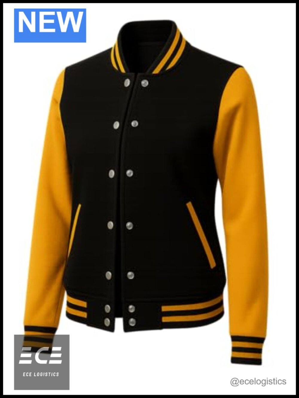 Womens Fleece Varsity Bomber Jacket Snap Button Letterman